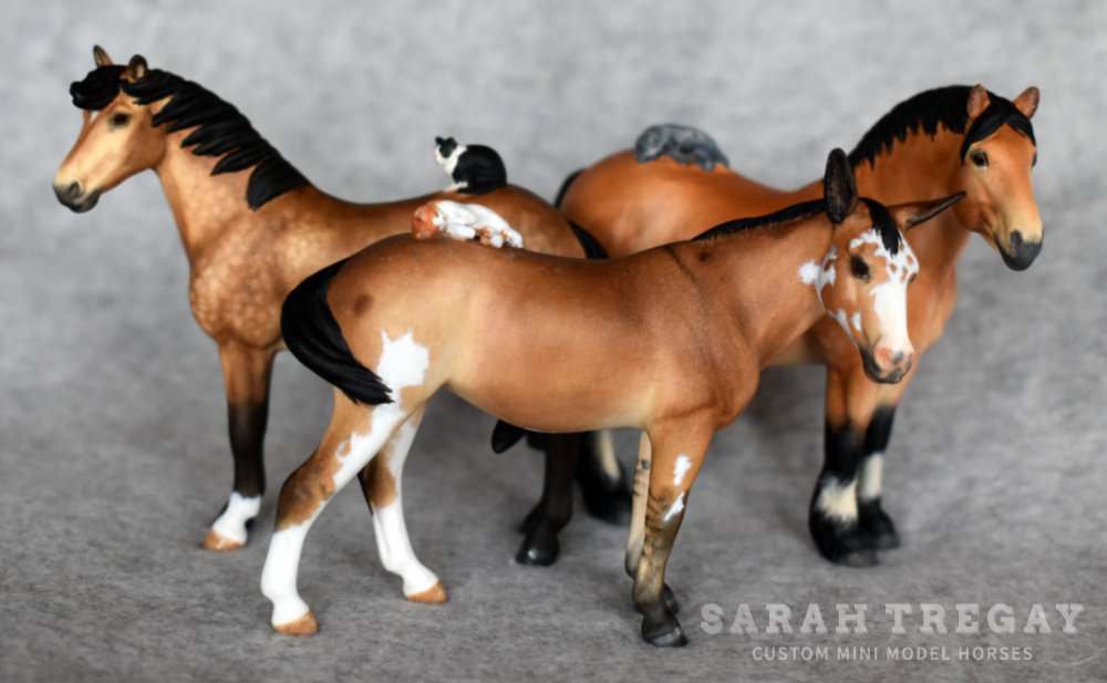 CM model horse mule Custom Breyer Stablemate (mini) by Sarah Tregay pinto mule