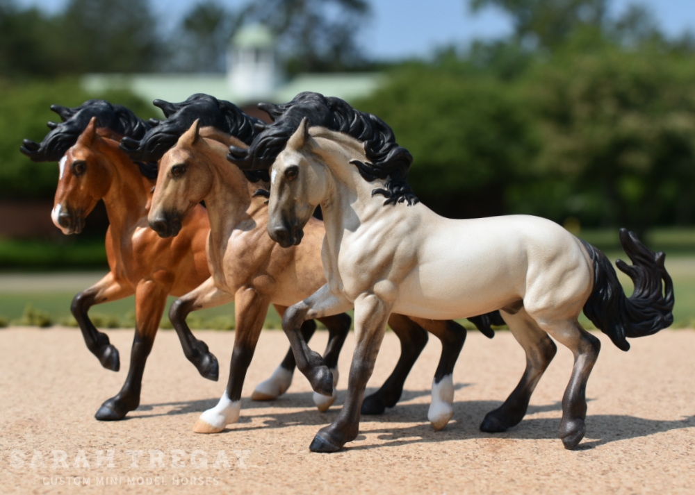 Fireheart custom mini model horses by Sarah Tregay (Breyer Stablemates)