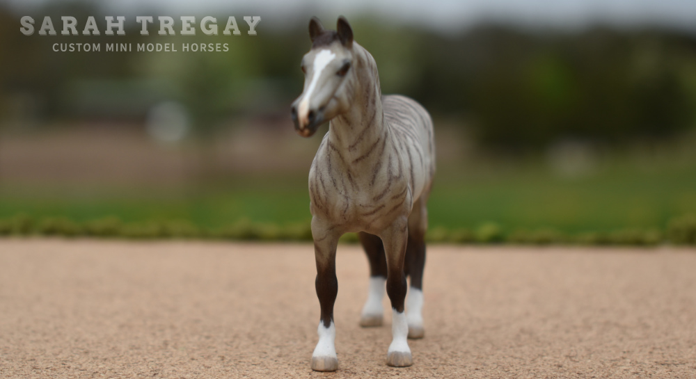 CM Breyer by Sarah Tregay, a Custom Mini/ Stablemate Model Horse to brindle grulla quarter horse