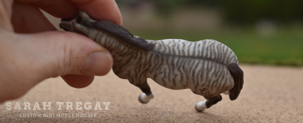 CM Breyer by Sarah Tregay, a Custom Mini/ Stablemate Model Horse to brindle grulla quarter horse
