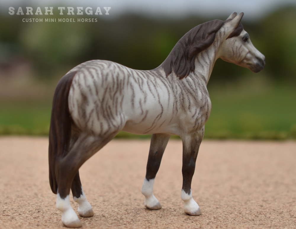 CM Breyer by Sarah Tregay, a Custom Mini/ Stablemate Model Horse to brindle grulla quarter horse