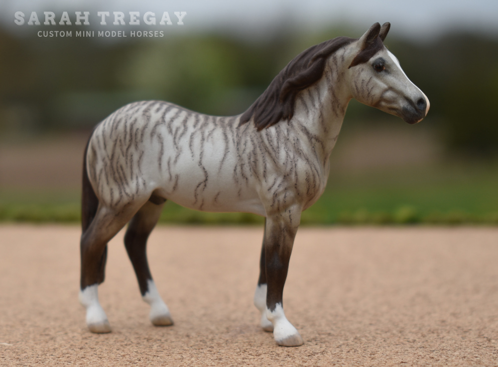 CM Breyer by Sarah Tregay, a Custom Mini/ Stablemate Model Horse to brindle grulla quarter horse