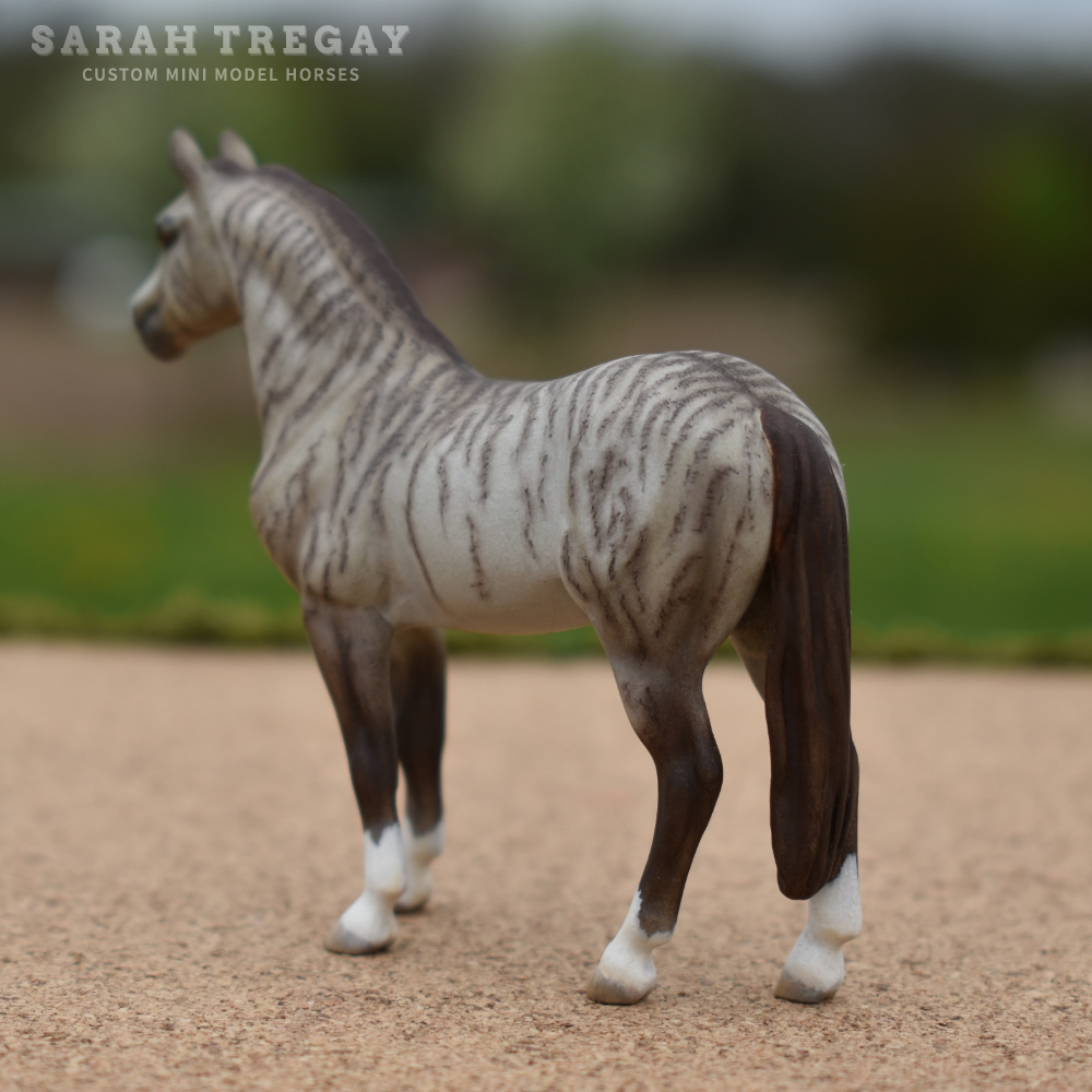 CM Breyer by Sarah Tregay, a Custom Mini/ Stablemate Model Horse to brindle grulla quarter horse