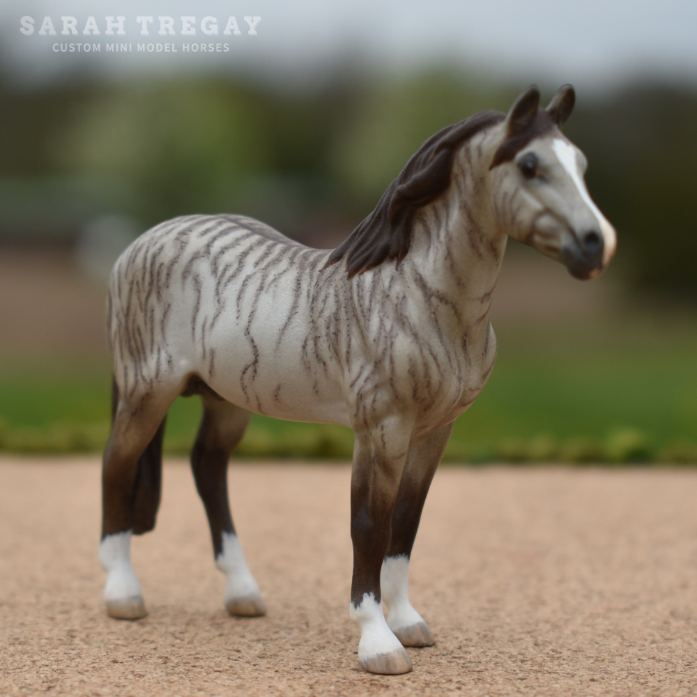CM Breyer by Sarah Tregay, a Custom Mini/ Stablemate Model Horse to brindle grulla quarter horse