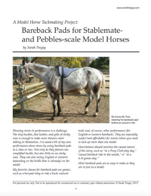 Make a bareback pad for Stablemate or Pebbles scale model horses.