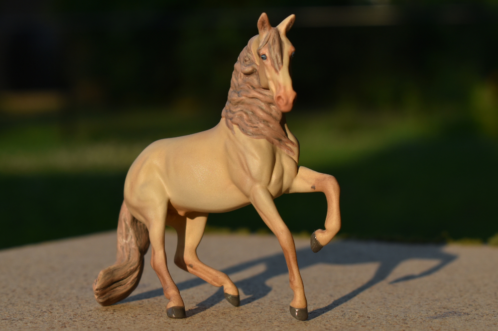 CM Breyer by Sarah Tregay, a Custom Mini/ pearl andalusian horse sculpture 