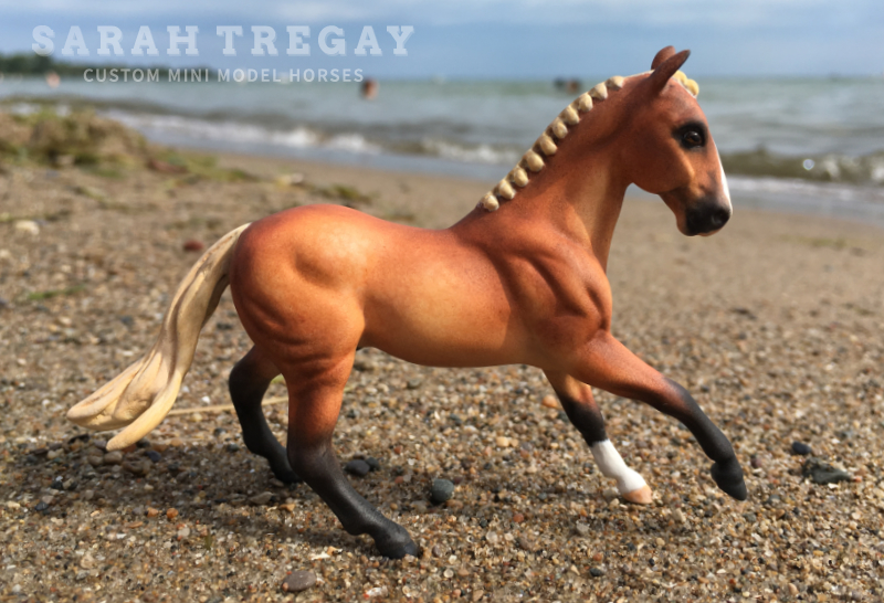 Showjumper in silver dapple, breyer stablemate custom mini model horse by Sarah Tregay