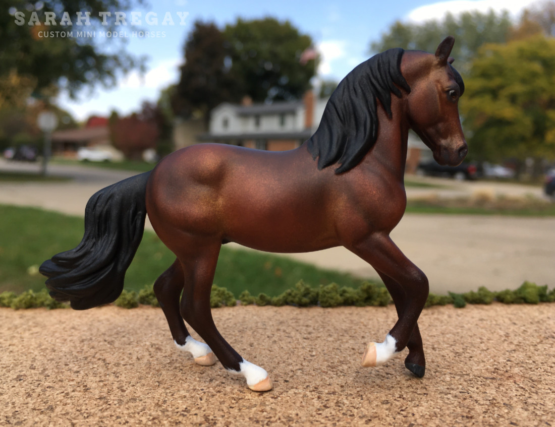 CM Breyer by Sarah Tregay, a Custom Mini/ Breyer Stablemate Model Horse to Morgan dark bay stallion