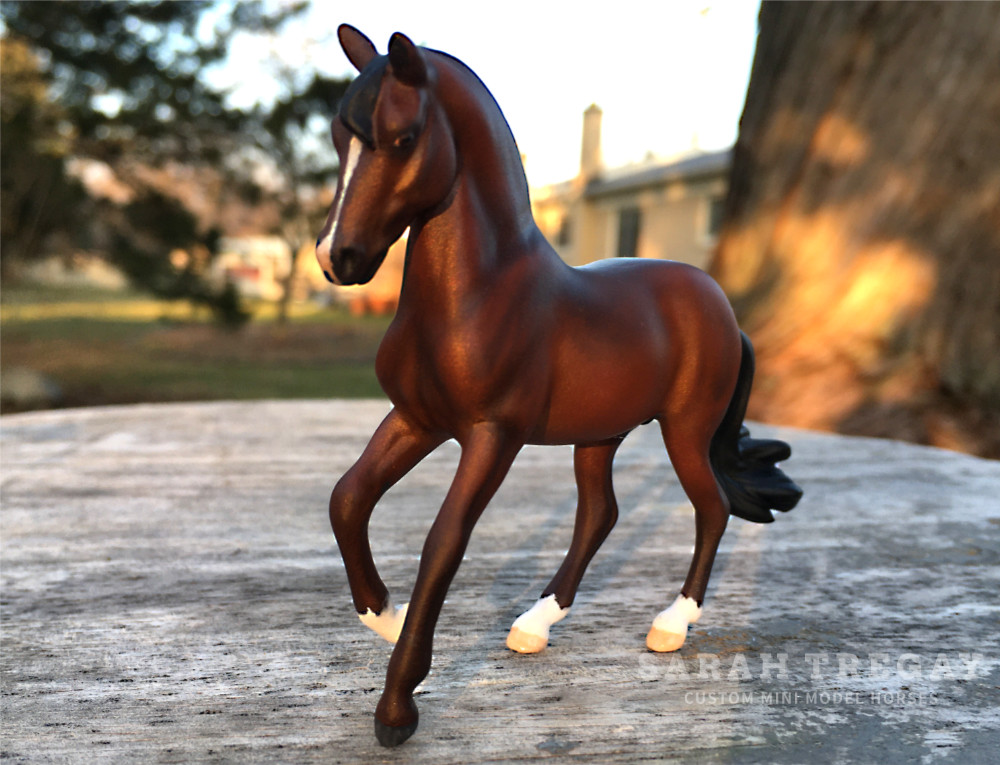 CM Breyer by Sarah Tregay, a Custom Mini/ Breyer Stablemate Model Horse to Morgan dark bay stallion