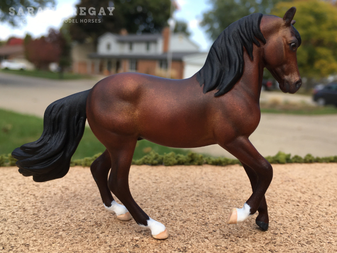 CM Breyer by Sarah Tregay, a Custom Mini/ Breyer Stablemate Model Horse to Morgan dark bay stallion