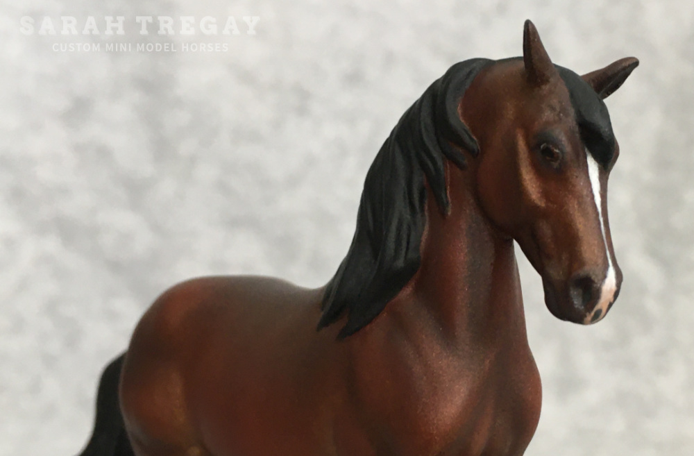 CM Breyer by Sarah Tregay, a Custom Mini/ Breyer Stablemate Model Horse to Morgan dark bay stallion