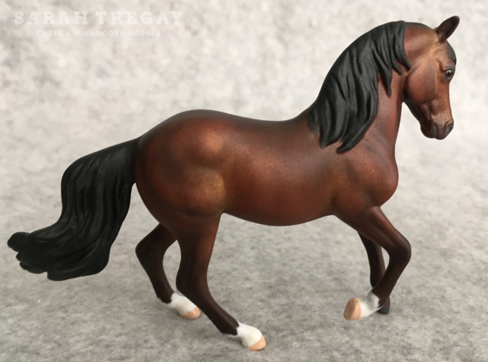 CM Breyer by Sarah Tregay, a Custom Mini/ Breyer Stablemate Model Horse to Morgan dark bay stallion