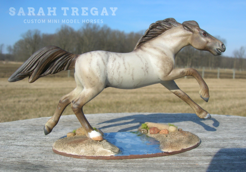 Custom Stablemate in Grulla Brindle by Sarah Tregay,Custom Breyer stablemate