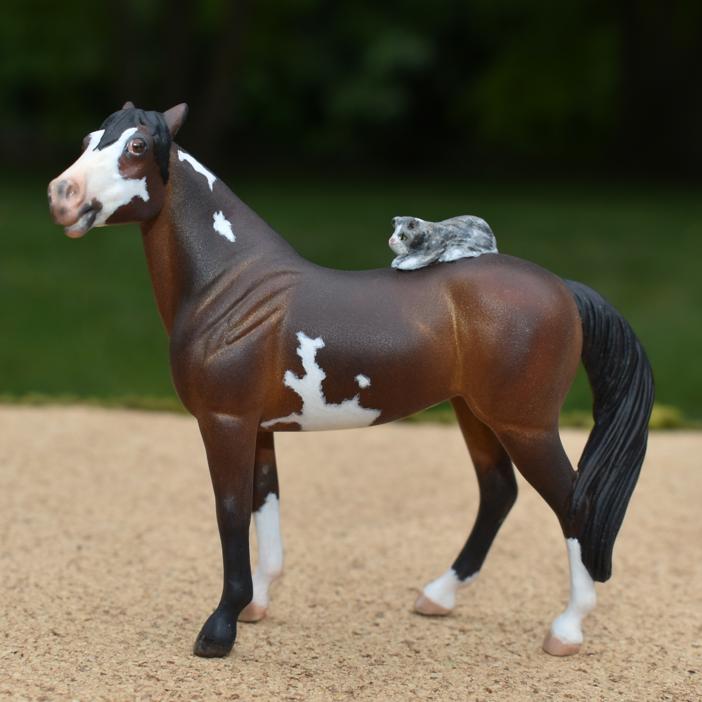bay paint mare custom mini model horse by Sarah Tregay (Breyer Stablemates)