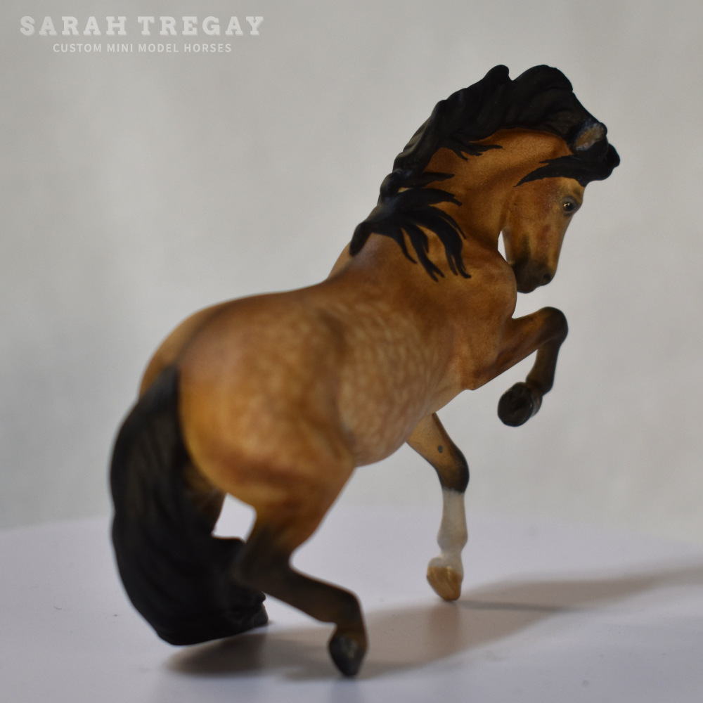 CM Breyer by Sarah Tregay, a Custom Mini/ Stablemate Model Horse Dapple Sooty Buckskin Connemara