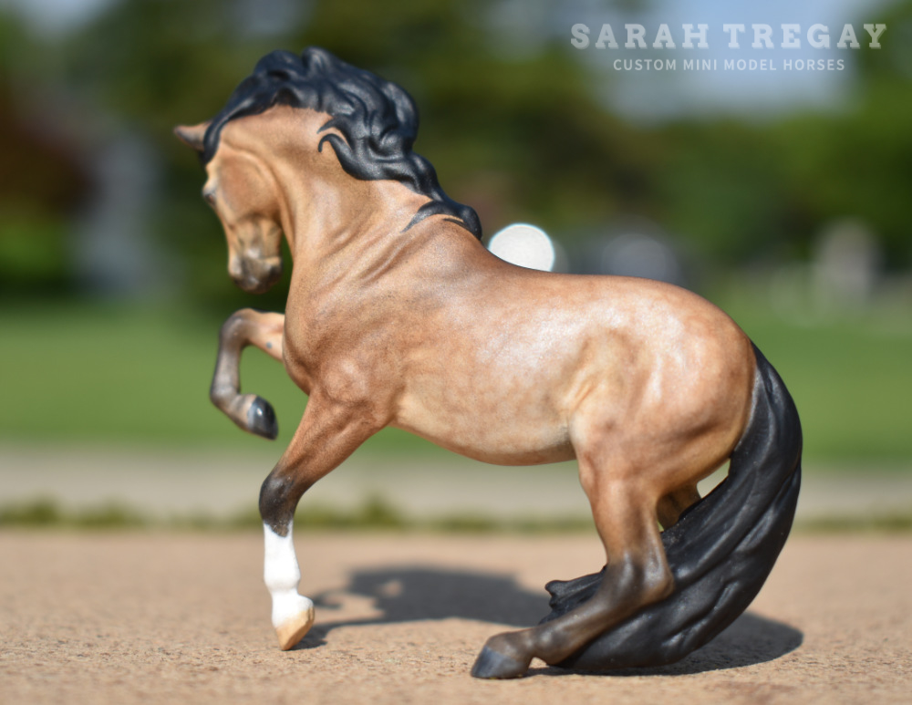 Custom Breyer Stablemate Croi in bay, a custom mini model horse by Sarah Tregay