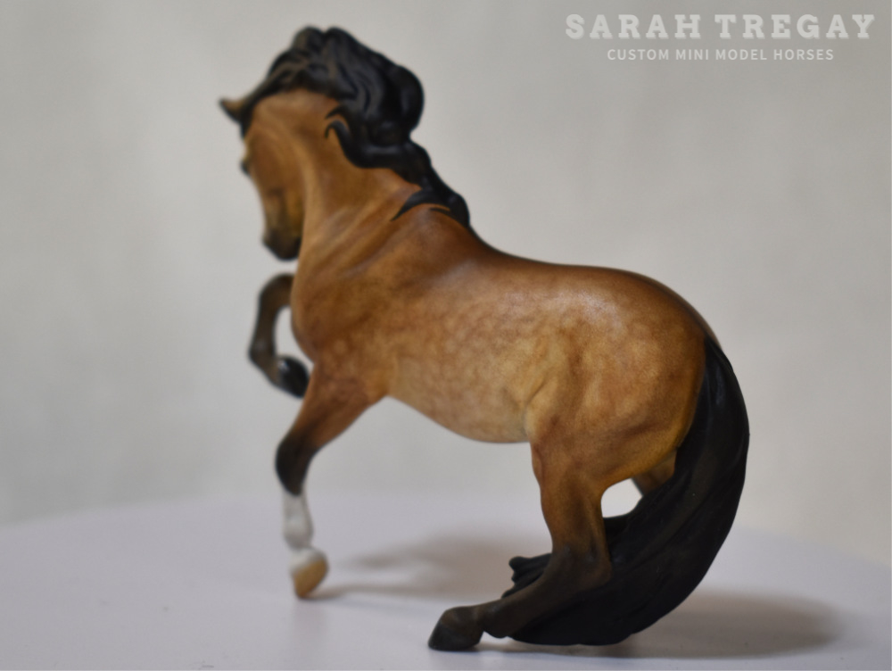 CM Breyer by Sarah Tregay, a Custom Mini/ Stablemate Model Horse Dapple Sooty Buckskin Connemara