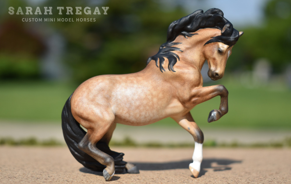 CM Breyer by Sarah Tregay, a Custom Mini/ Stablemate Model Horse Dapple Sooty Buckskin Connemara