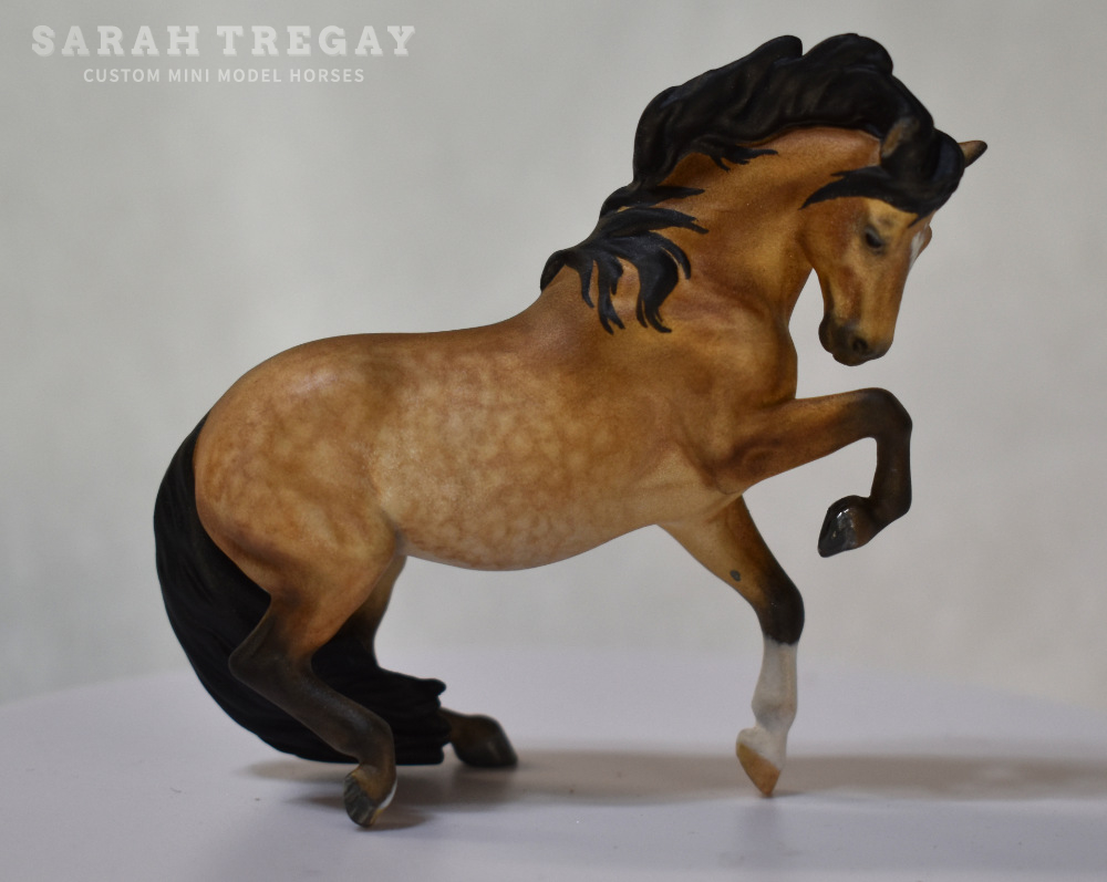 CM Breyer by Sarah Tregay, a Custom Mini/ Stablemate Model Horse Dapple Sooty Buckskin Connemara