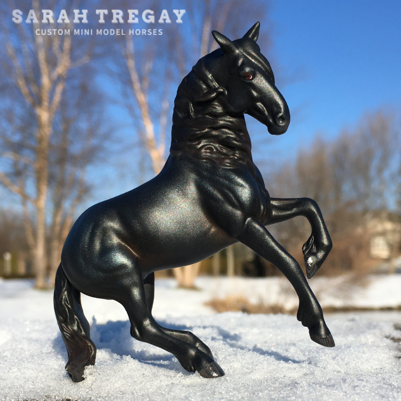 CM mini Alborozo Model horse / Breyer Stablemate Custom by Sarah Tregay in black