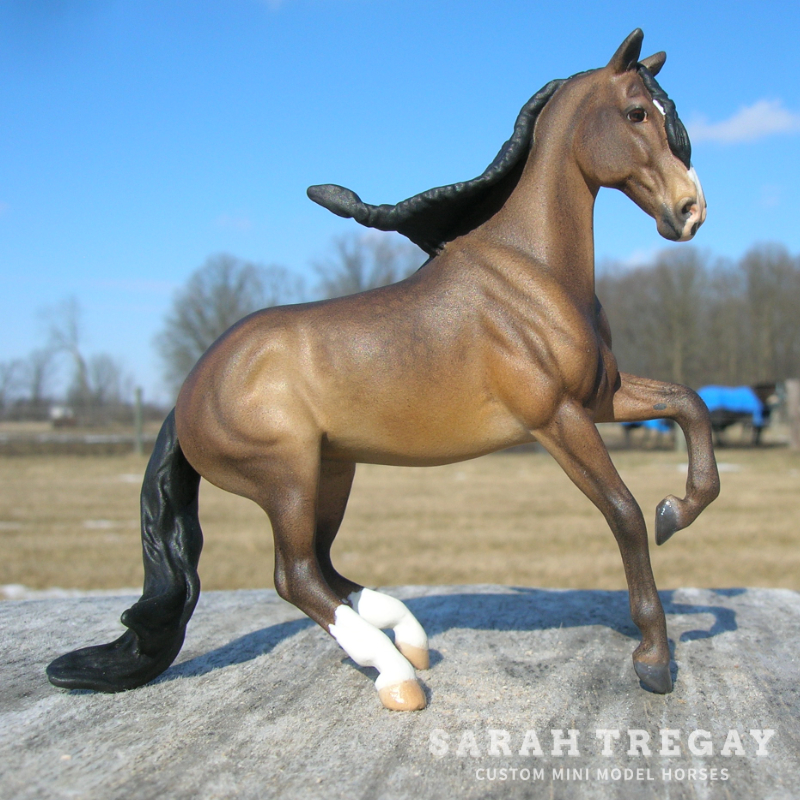 CM mini Alborozo Model horse / Breyer Stablemate Custom by Sarah Tregay in chestnut
