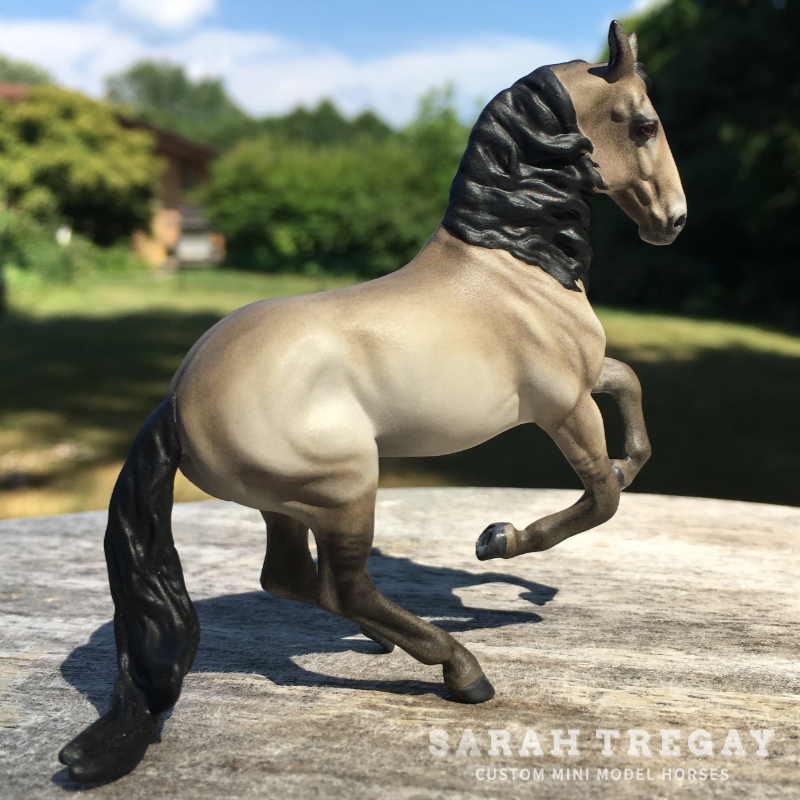 CM mini Alborozo Model horse / Breyer Stablemate Custom by Sarah Tregay in grulla