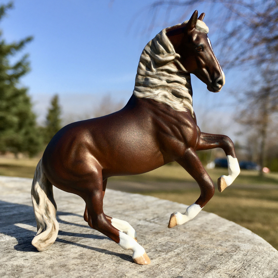CM mini Alborozo Model horse / Breyer Stablemate Custom by Sarah Tregay in liver chestnut