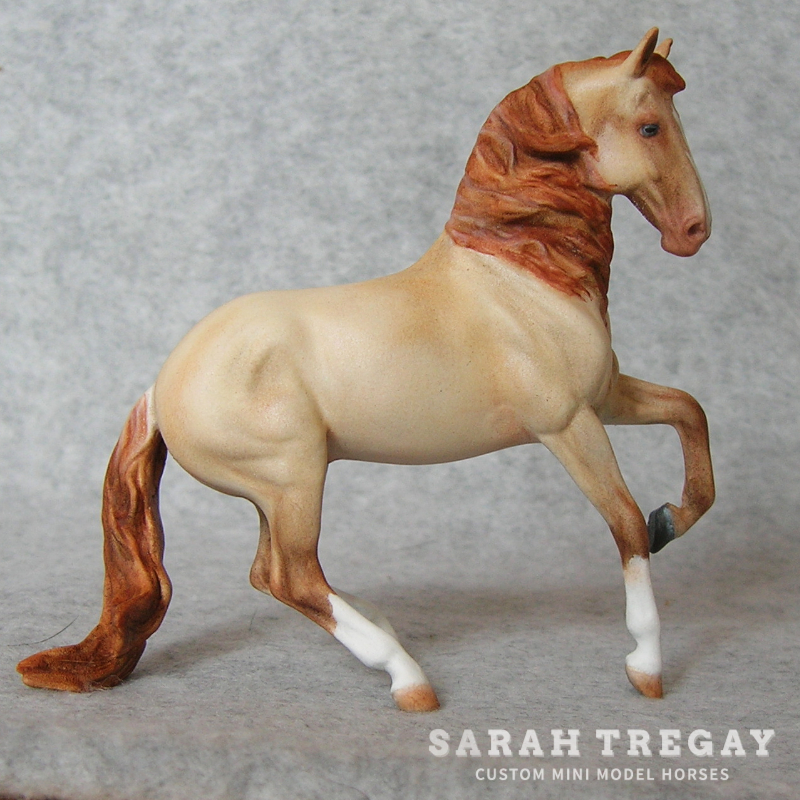 CM mini Alborozo Model horse / Breyer Stablemate Custom by Sarah Tregay in Perlino