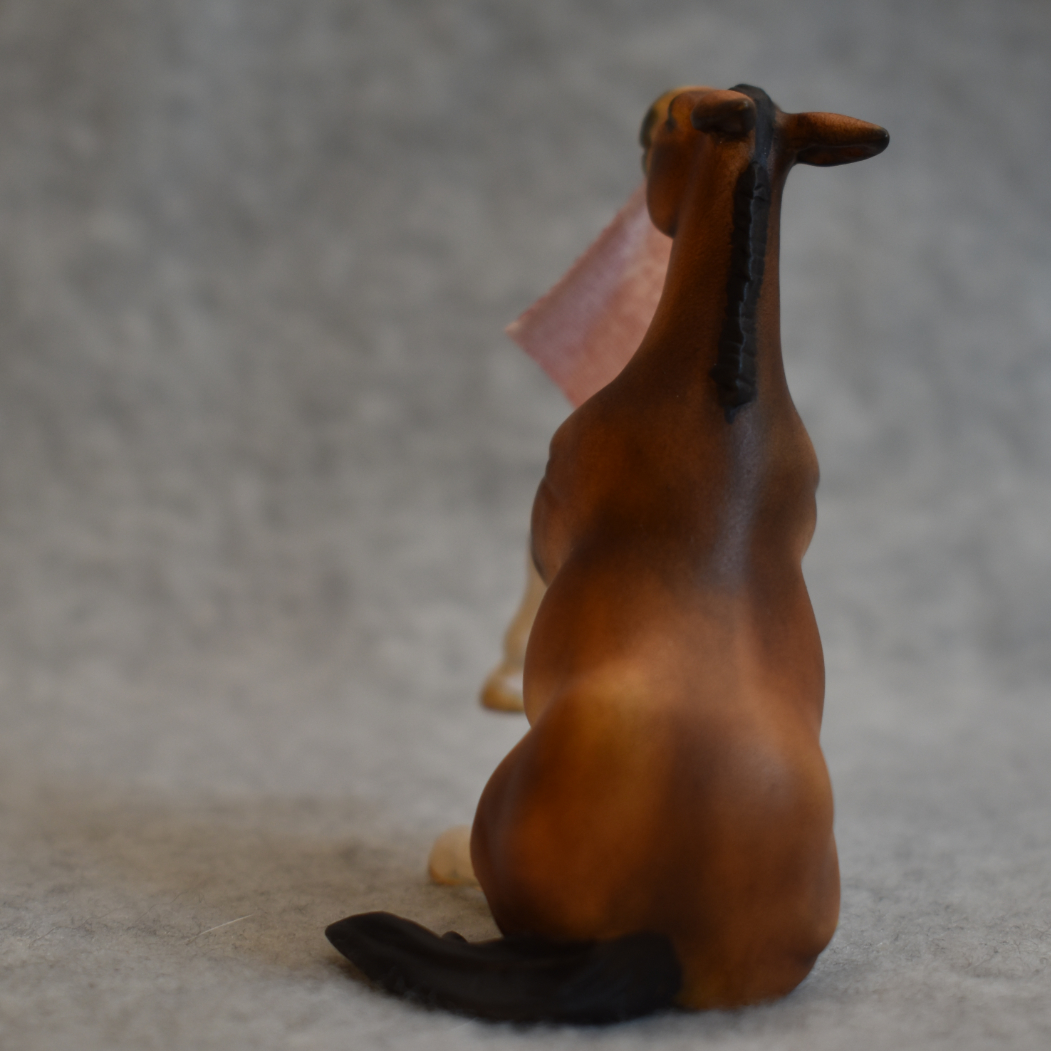 CM Breyer by Sarah Tregay, a  bay paint mule Custom Mini/ Stablemate Model Horse Breyer reining /sliding stop mold