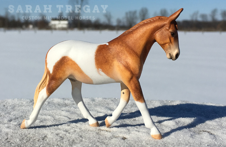  riding mule / Custom mini model horse from Breyer Stablemate by Sarah Tregay