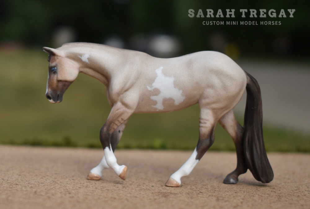 Custom Breyer Stablemate by Sarah Tregay paint mare with blue eyes