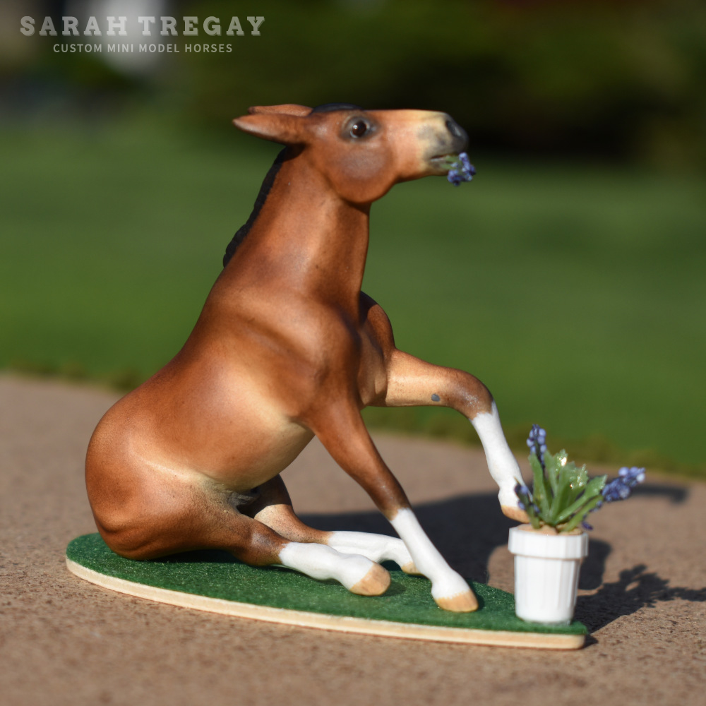Custom mini Breyer Model Mule by Sarah Tregay