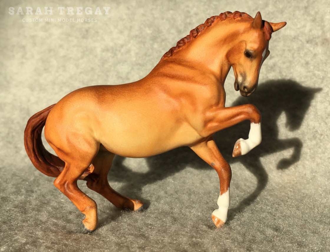 CM Breyer Croi Stablemate,  a red dun German riding pony mare by Sarah Tregay, a Custom Mini/ Stablemate Model Horse
                  <p class=