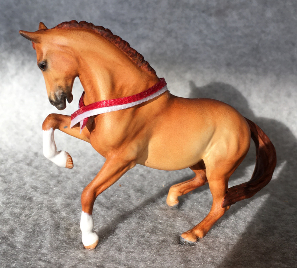 CM Breyer Croi Stablemate,   a red dun German riding pony mare by Sarah Tregay, a Custom Mini/ Stablemate Model Horse