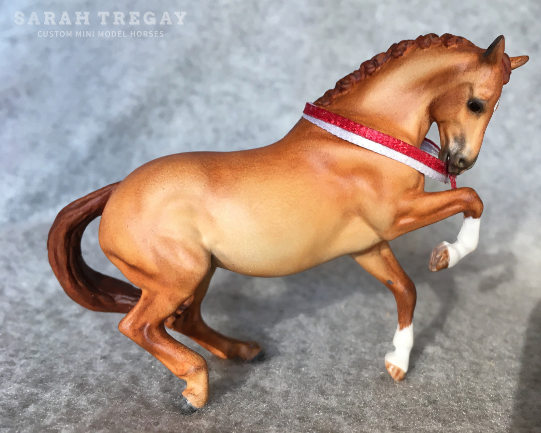 CM Breyer Croi Stablemate,   a red dun German riding pony mare by Sarah Tregay, a Custom Mini/ Stablemate Model Horse