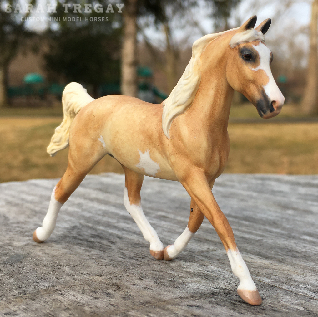 CM Breyer Prince Charming Stablemate Custom, a dapple palomino pinto mare by Sarah Tregay, a Custom Mini/ Stablemate Model Horse