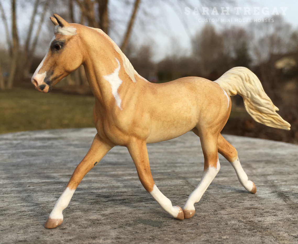 CM Breyer Prince Charming Stablemate Custom, a dapple palomino pinto mare by Sarah Tregay, a Custom Mini/ Stablemate Model Horse