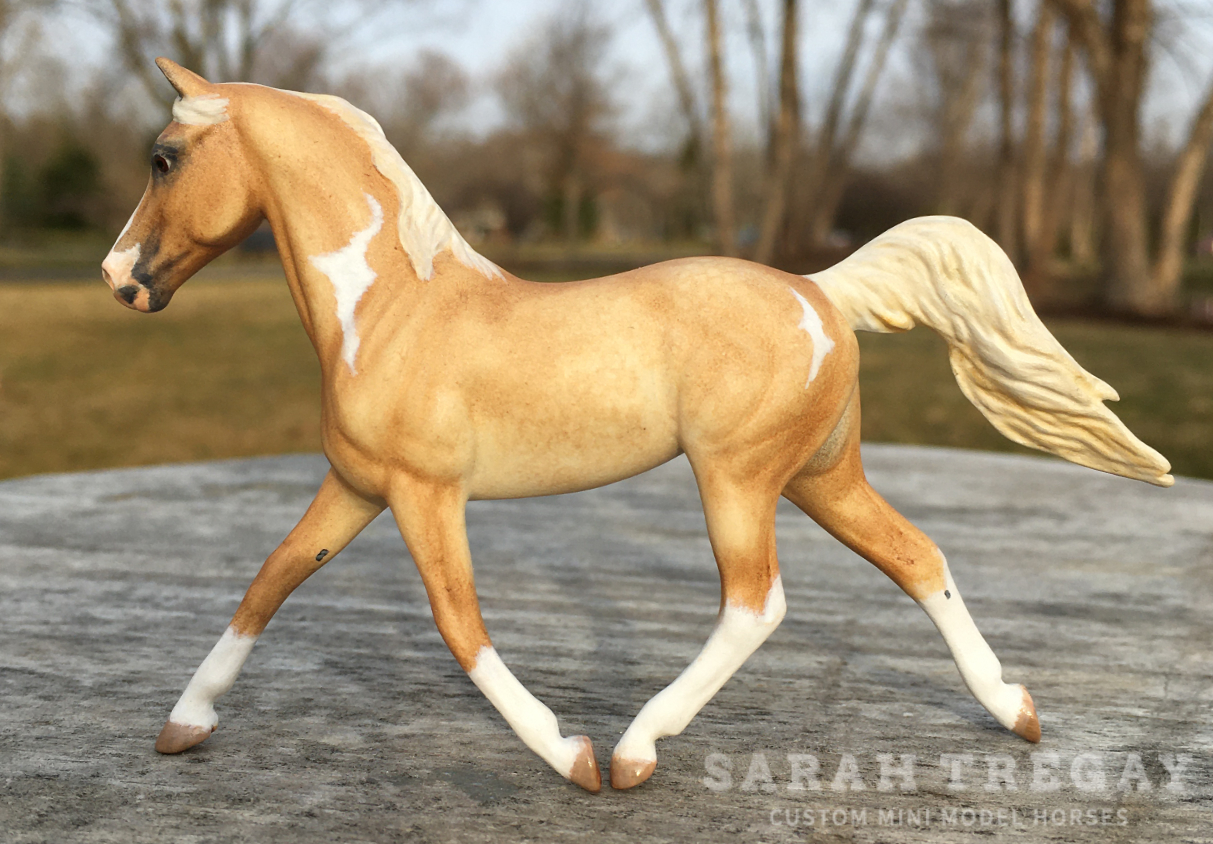 CM Breyer Prince Charming Stablemate Custom, a dapple palomino pinto mare by Sarah Tregay, a Custom Mini/ Stablemate Model Horse
