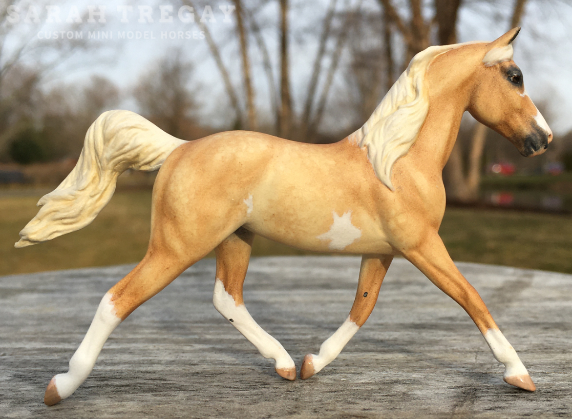 CM Breyer Prince Charming Stablemate Custom, a dapple palomino pinto mare by Sarah Tregay, a Custom Mini/ Stablemate Model Horse