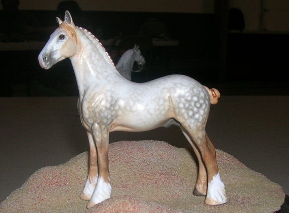 custom mini model horse by Sarah Tregay (dapple gray)