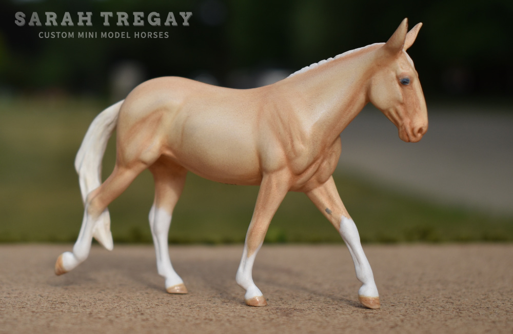 CM perlino mule by Sarah Tregay, a Custom Mini/ Stablemate Model Horse 