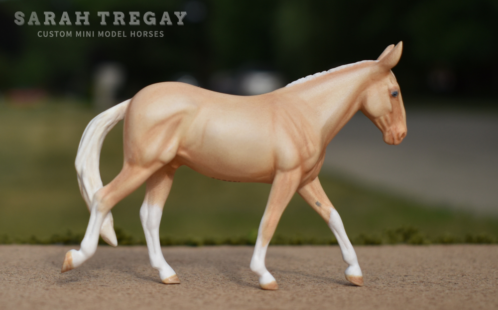 CM perlino mule by Sarah Tregay, a Custom Mini/ Stablemate Model Horse 