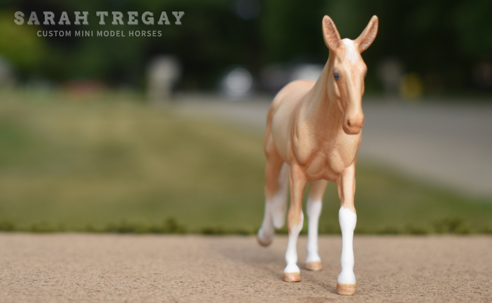 CM perlino mule by Sarah Tregay, a Custom Mini/ Stablemate Model Horse 