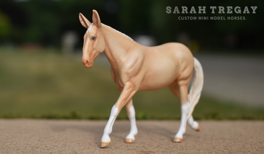 CM perlino mule by Sarah Tregay, a Custom Mini/ Stablemate Model Horse 