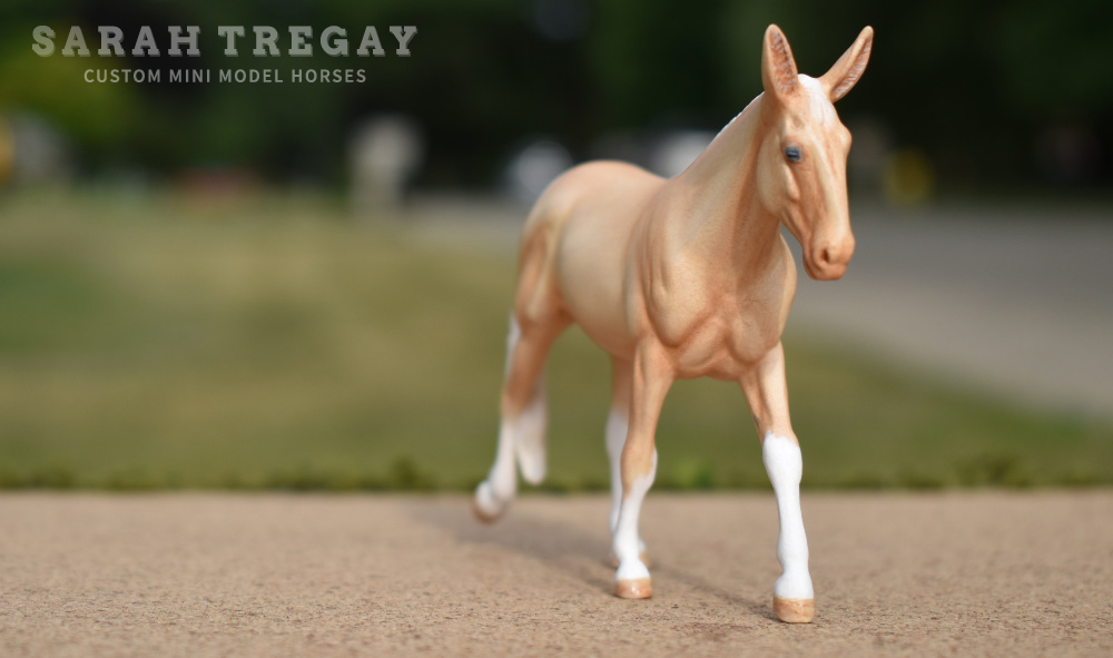 CM perlino mule by Sarah Tregay, a Custom Mini/ Stablemate Model Horse 