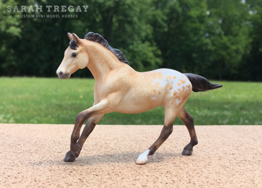 Custom Breyer Stablemate by Sarah Tregay buckskin blanket appaloosa mare