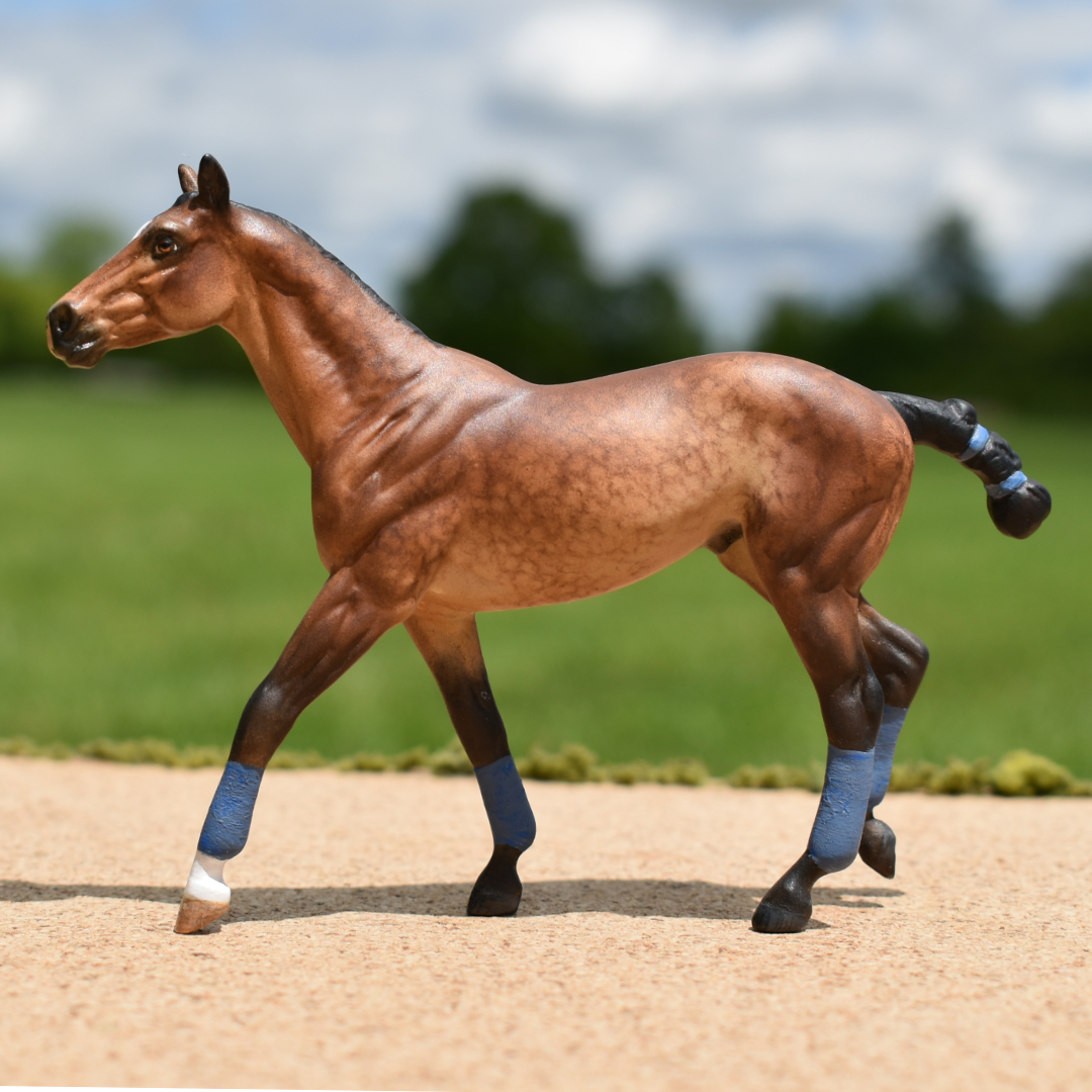 breyer stablemate custom mini model horse, bay ottb polo ponys by Sarah Tregay