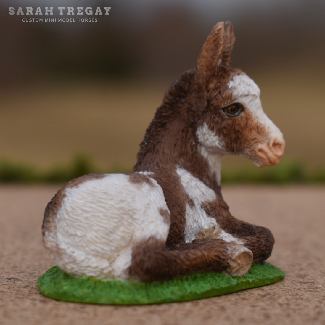 Resin doney foal painted by Sarah Tregay