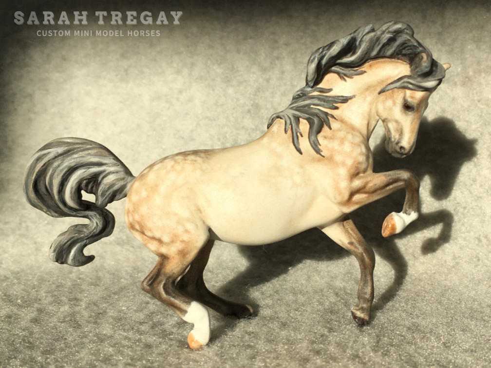 CM Breyer Croi Stablemate,  a dapple rose gray pony mare by Sarah Tregay, a Custom Mini/ Stablemate Model Horse