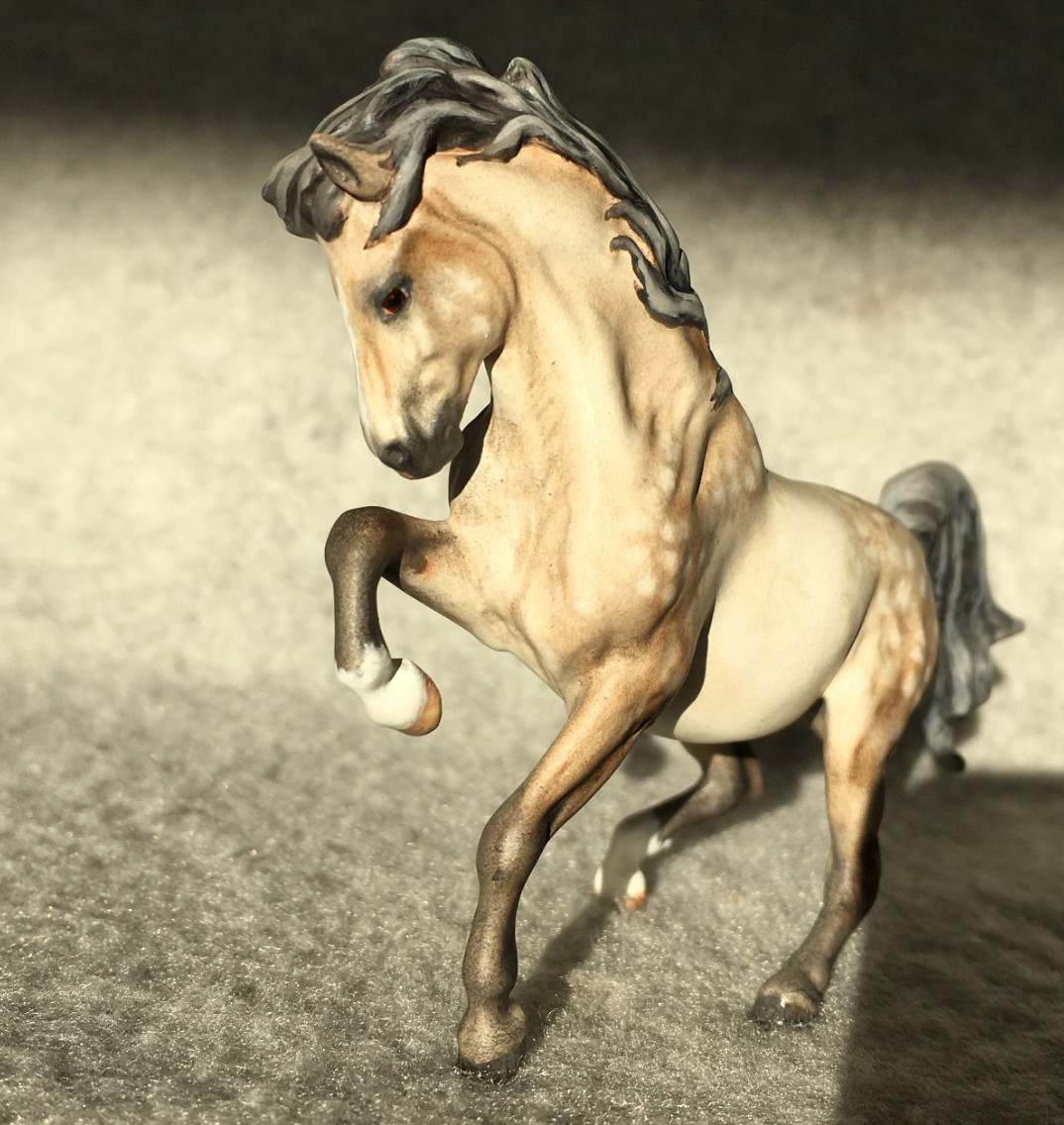 CM Breyer Croi Stablemate,  a dapple rose gray pony mare by Sarah Tregay, a Custom Mini/ Stablemate Model Horse